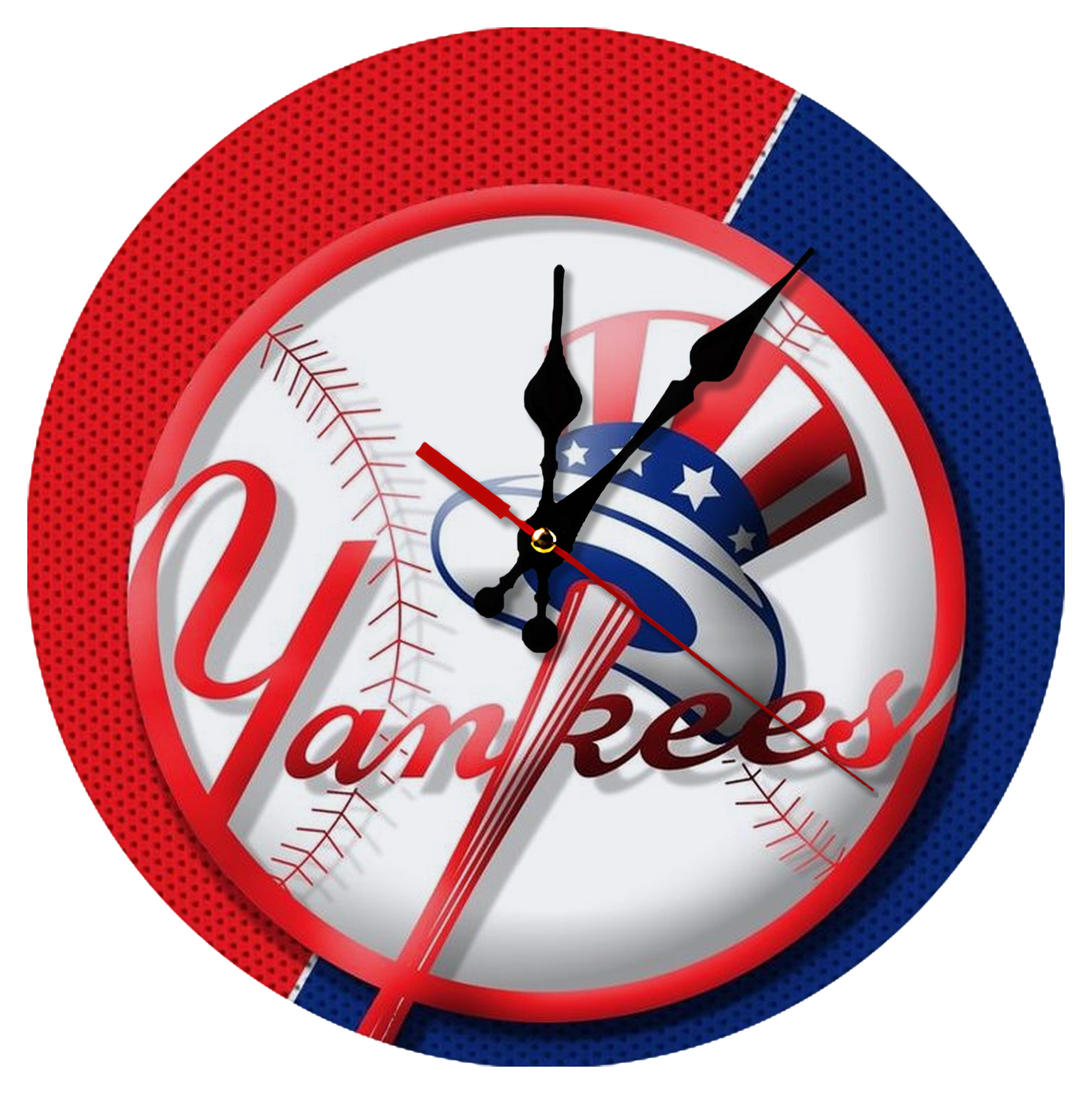 New York Yankees 148 Silent Round Wall Clock – Modern & Stylish DIY Design, Durable Wood Construction, Easy To Install – Perfect For Office, Bedroom, Living Room, And More